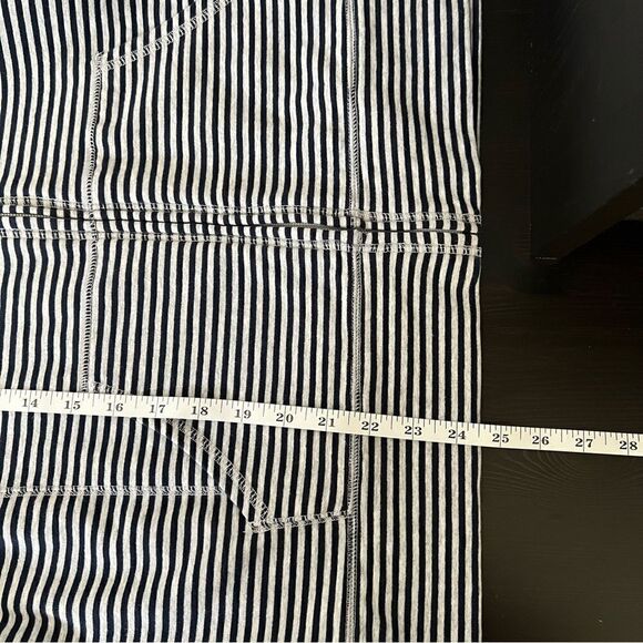 LL Bean Sweatshirt Womens Large White Blue Stripe Full Zip Stretch Outdoor Soft - Picture 13 of 13